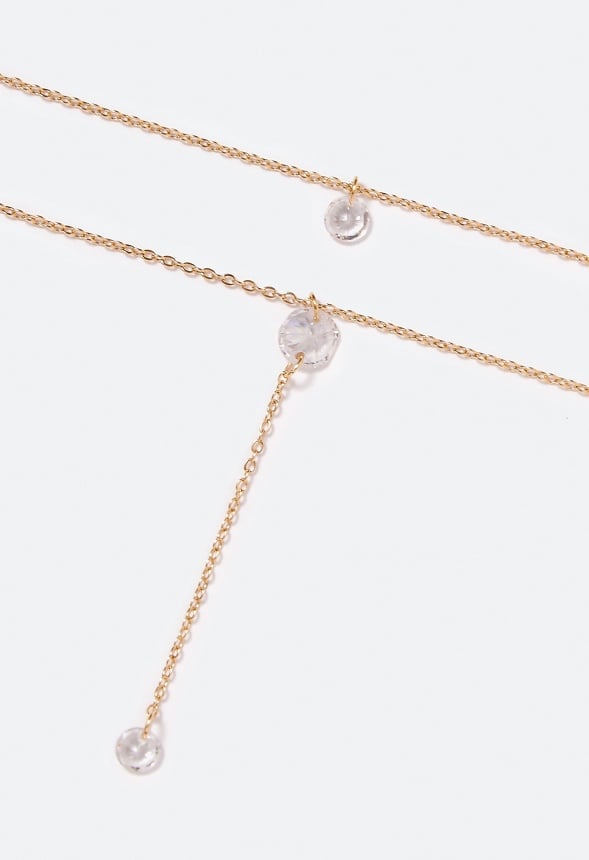 Elisa Fine Cubic Zirconia Necklace Crystal/ Gold