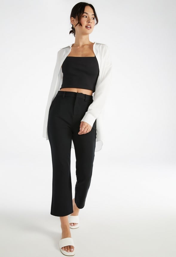 Twill Crop Trousers Black Caviar