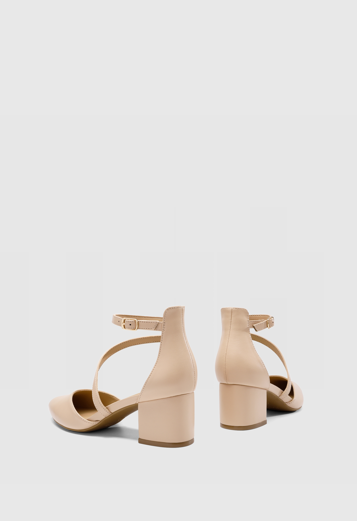 Women’s Closed Pointed Low Chunky Heels Ankle Strap Dress Pumps