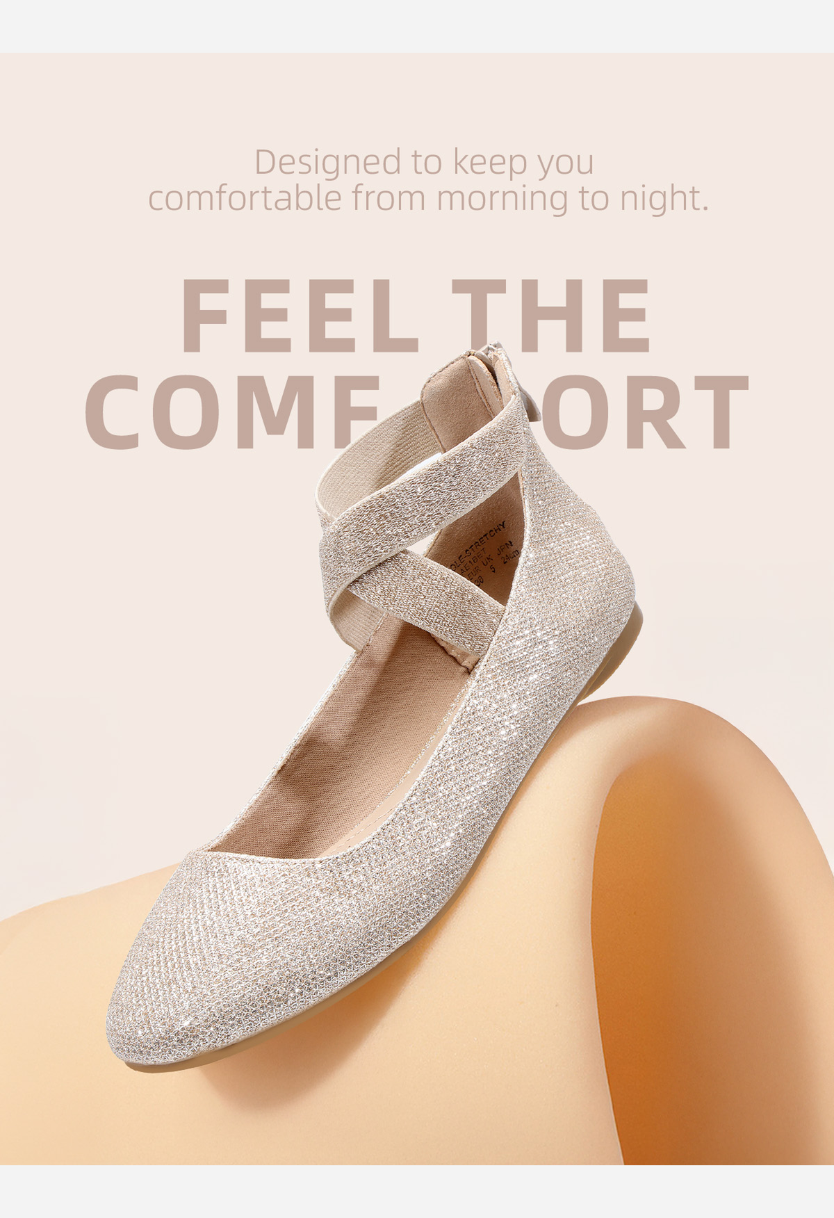 Women's Comfortable Fashion Elastic Ankle Straps Flats Shoes
