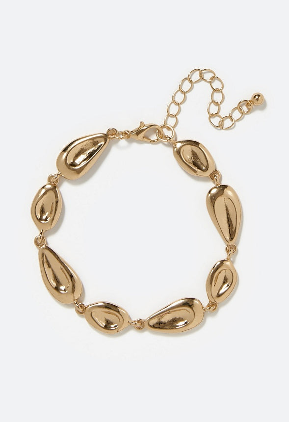 Ana Linked Organic Metal Shapes Bracelet Gold