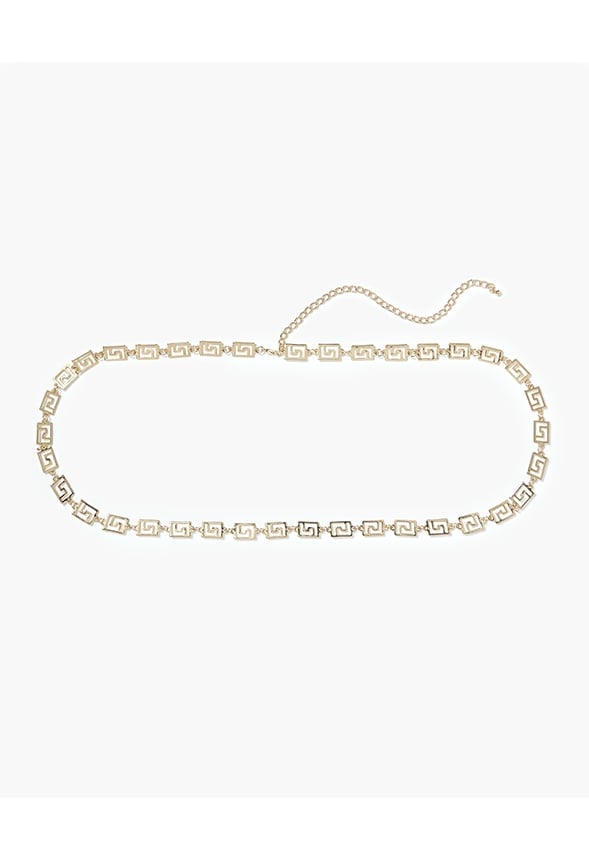 Charli Geometric Link Chain Belt Gold