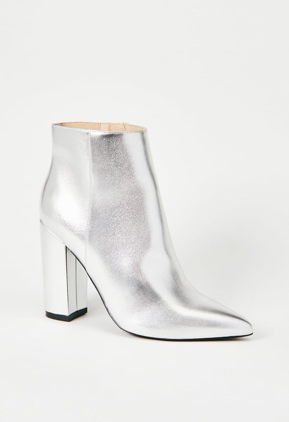 Rosamund Block Heeled Ankle Boot Silver