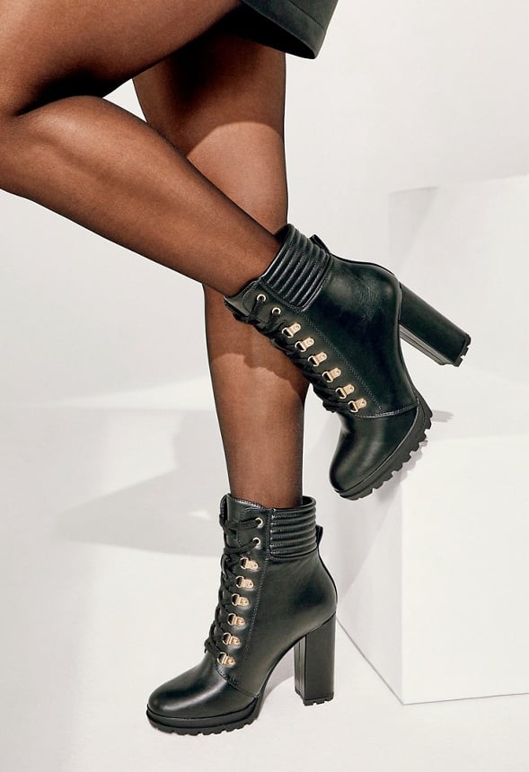 Shandee Lace-Up Bootie Black Onyx
