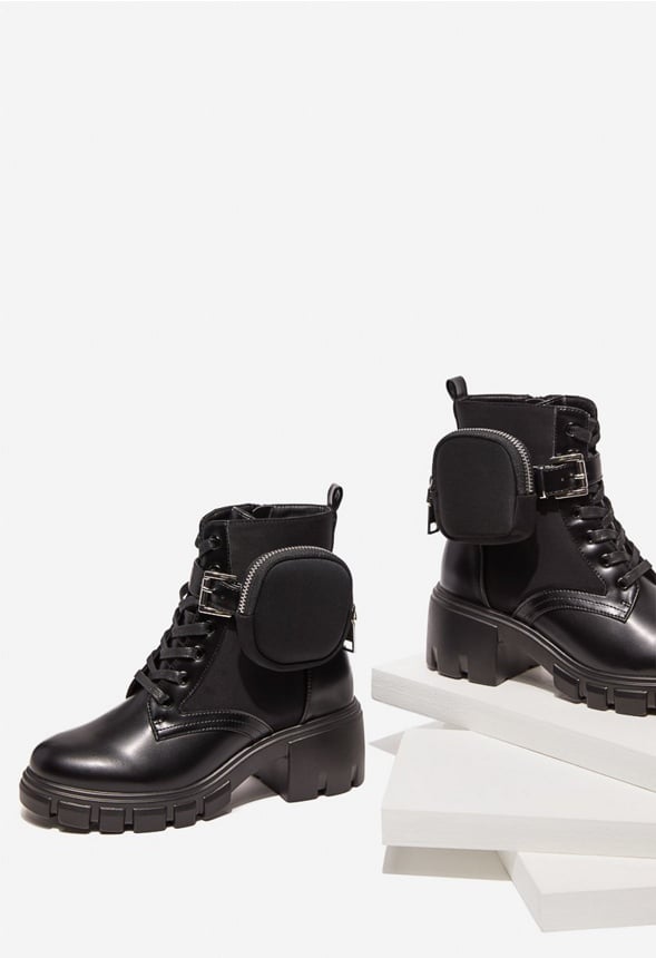Tanzi Lug Sole Ankle Boot Black