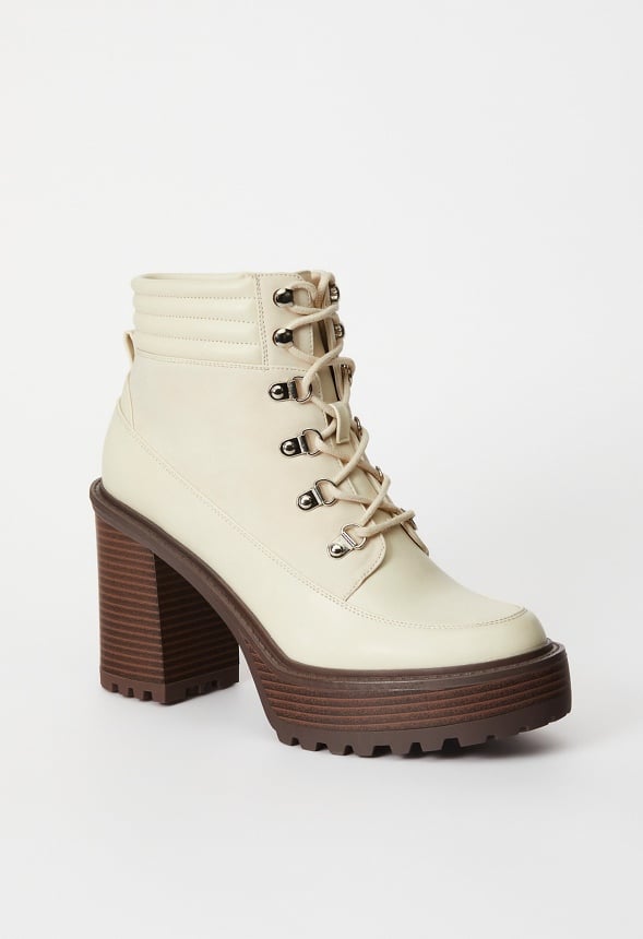 Alessia Platform Ankle Boot Birch White