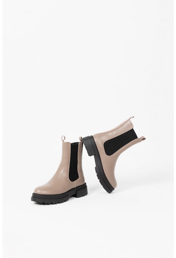 Camila Lug Sole Ankle Boot Taupe