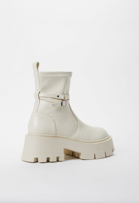 Ember Lug Sole Ankle Boot Birch White