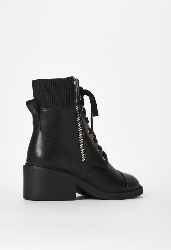 Leonie Block Heeled Ankle Boot Black