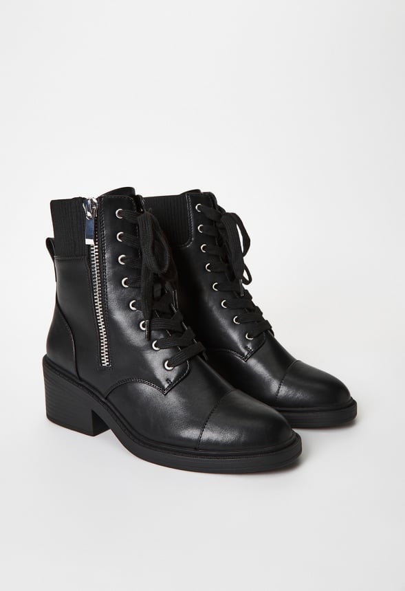 Leonie Block Heeled Ankle Boot Black