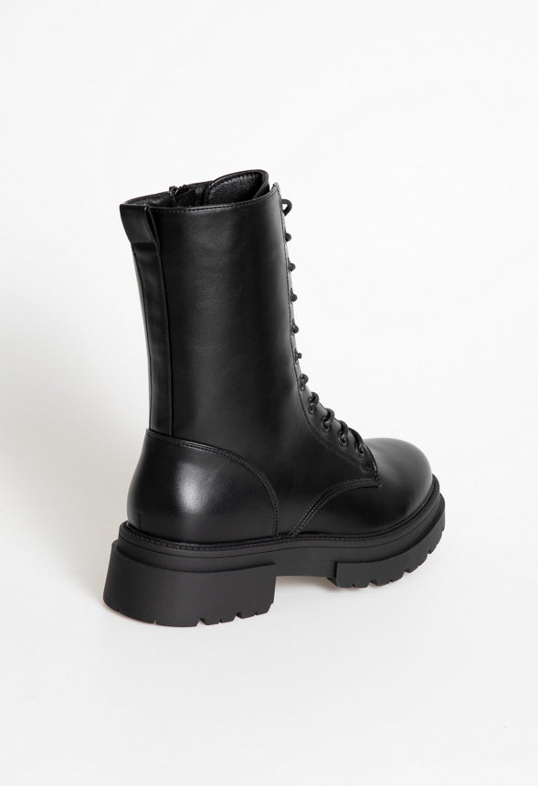 Izabella Lace-Up Boot Black