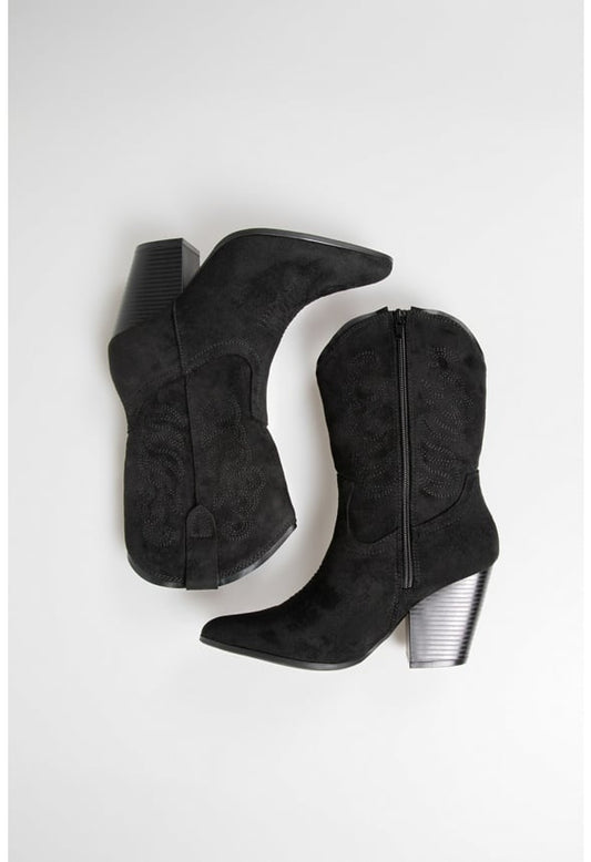 Lottie Cowboy Boot Black