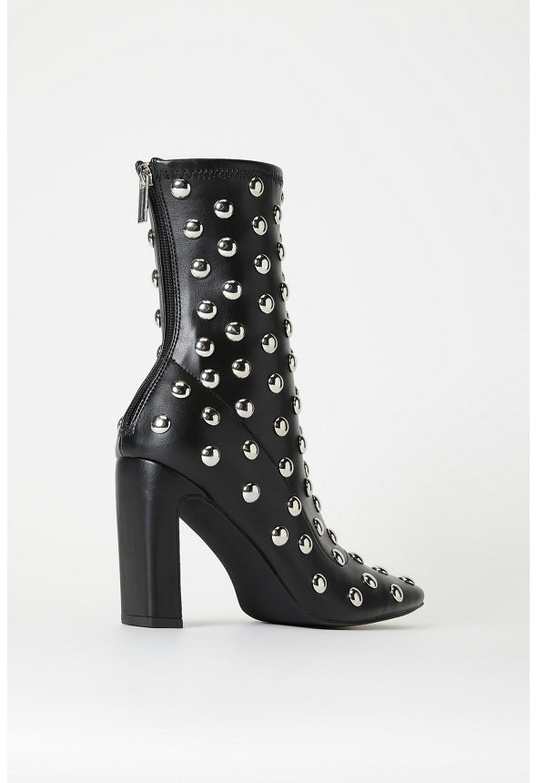 Maddie Stiletto Bootie Black/ Silver