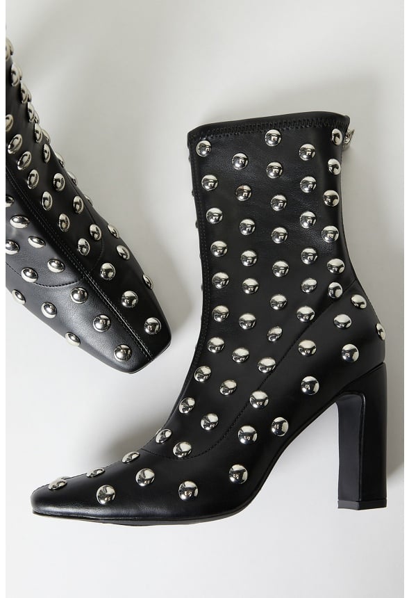 Maddie Stiletto Bootie Black/ Silver
