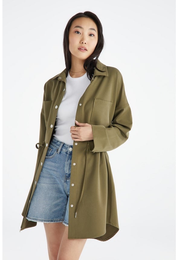 Utility Jacket Dress Burnt Olive