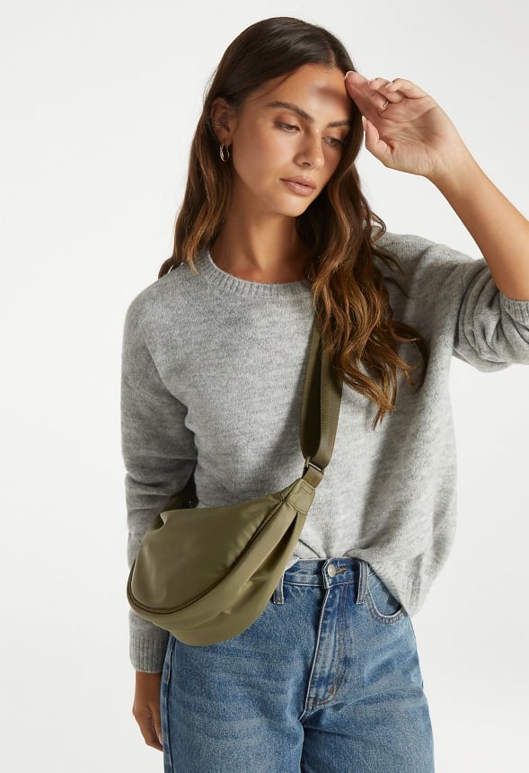 Half Moon Sling Crossbody Military Olive