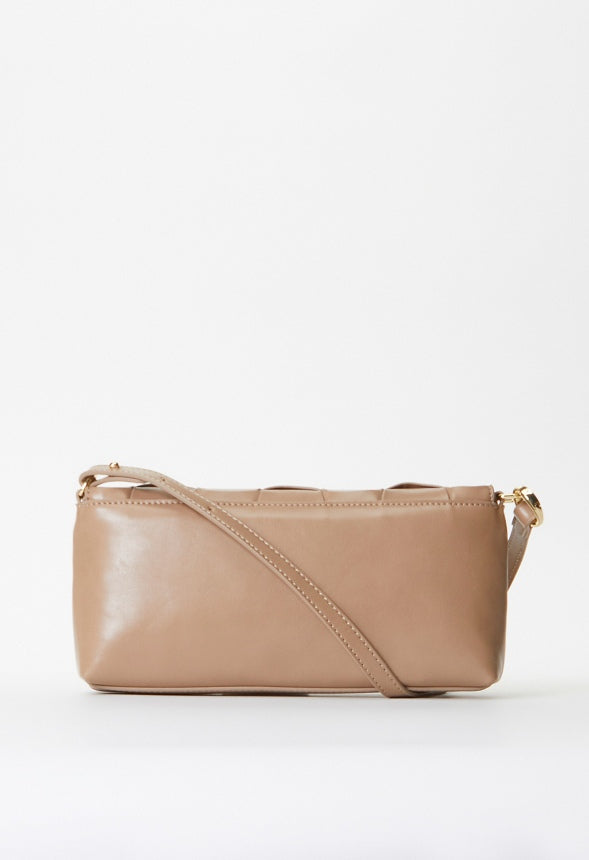 Large Detail Woven Crossbody Taupe