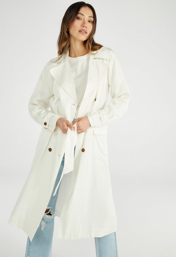 Drapey Trench Coat Marshmallow White