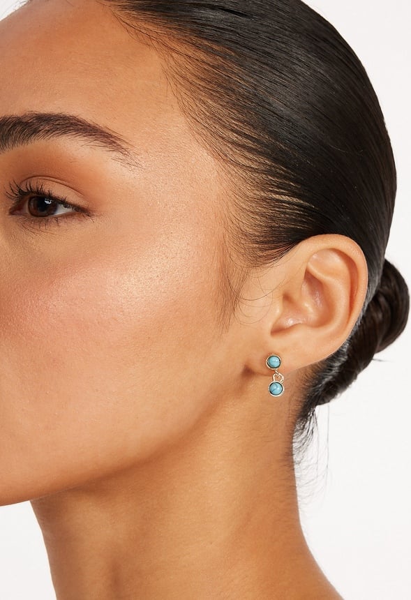 9-Pairs Bea Mix Pearl And Stud Earrings Pack Cream/ Turquoise/ Gold