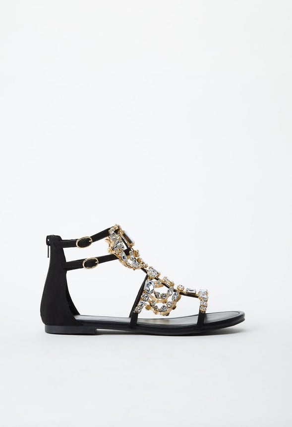 Remy Embellished Gladiator Sandal BLACK