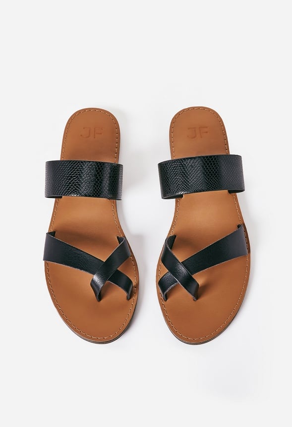 Cloey Faux Leather Slide Black