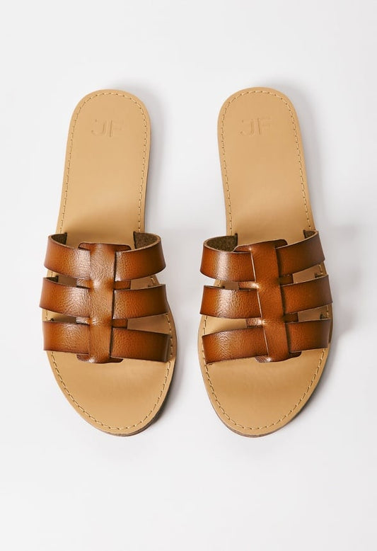 Naya Flat Slide Sandal Camel
