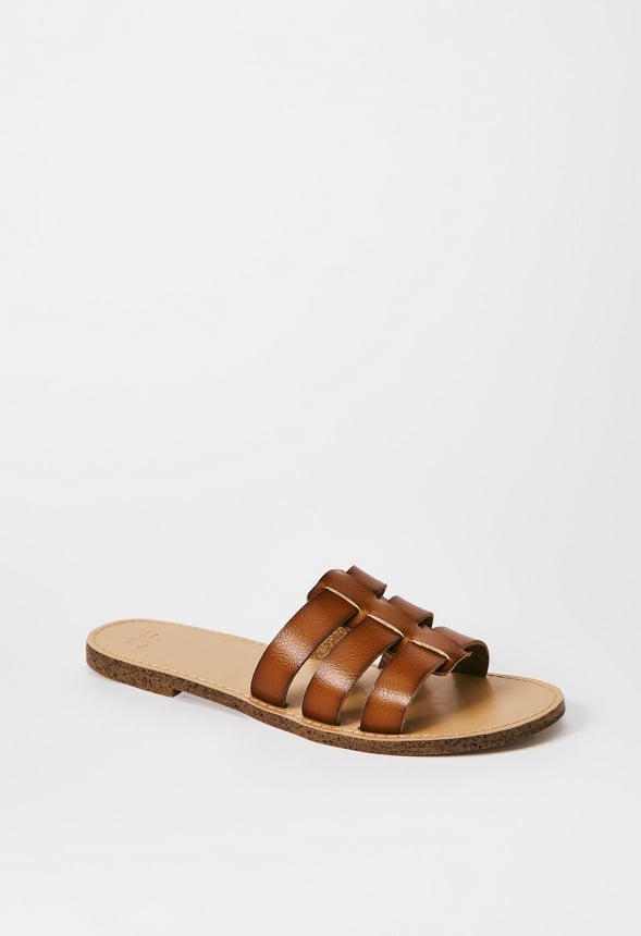Naya Flat Slide Sandal Camel