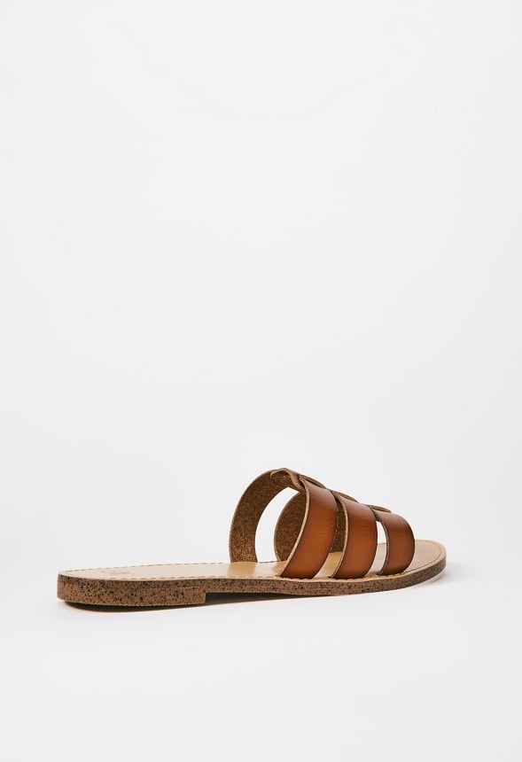 Naya Flat Slide Sandal Camel