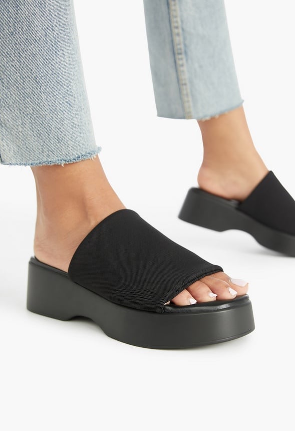 Effie Platform Slide Sandal Black