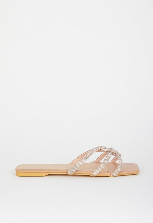 Jen Flat Sandal Silver