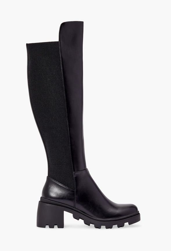 Ayden Chunky Block Heel Boot Black