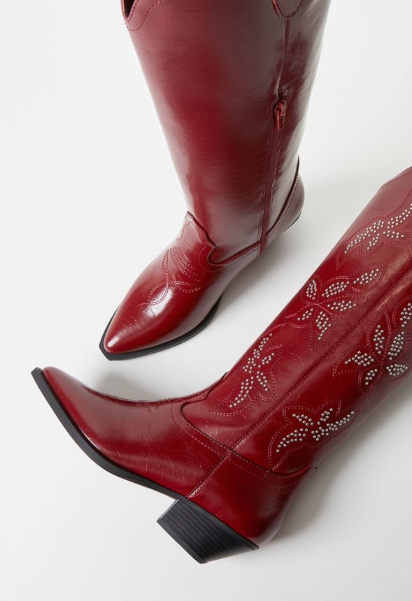 Teddi Western Boot Cabernet Red