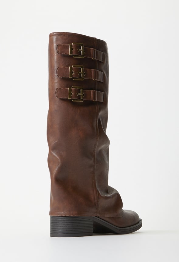 Robbie Flat Boot Leather Brown