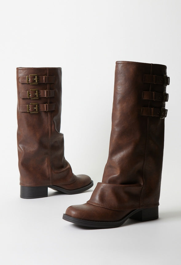 Robbie Flat Boot Leather Brown
