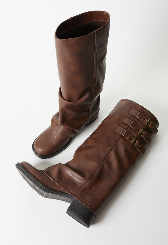 Robbie Flat Boot Leather Brown