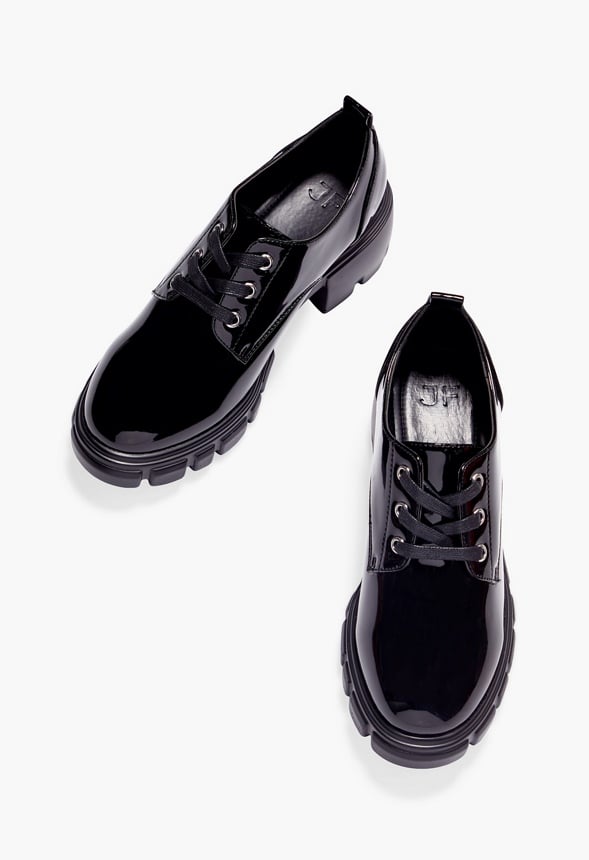 Sofia Lace-Up Heeled Oxford Black Caviar