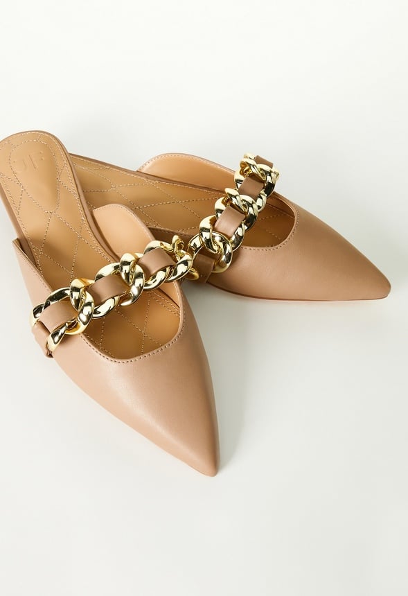 Adrian Pointed Toe Slide Taupe