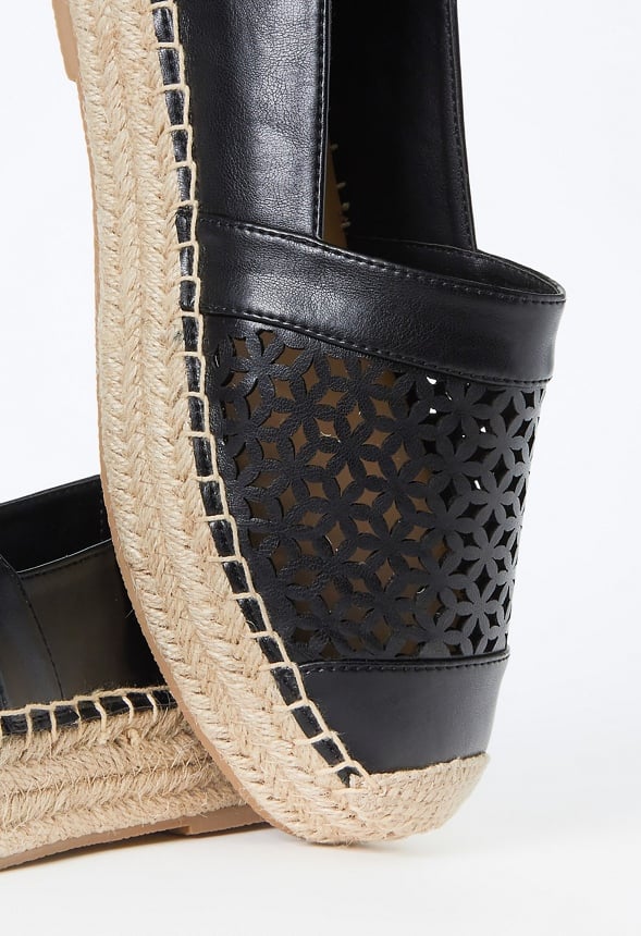 Lydia Espadrille Flat Black