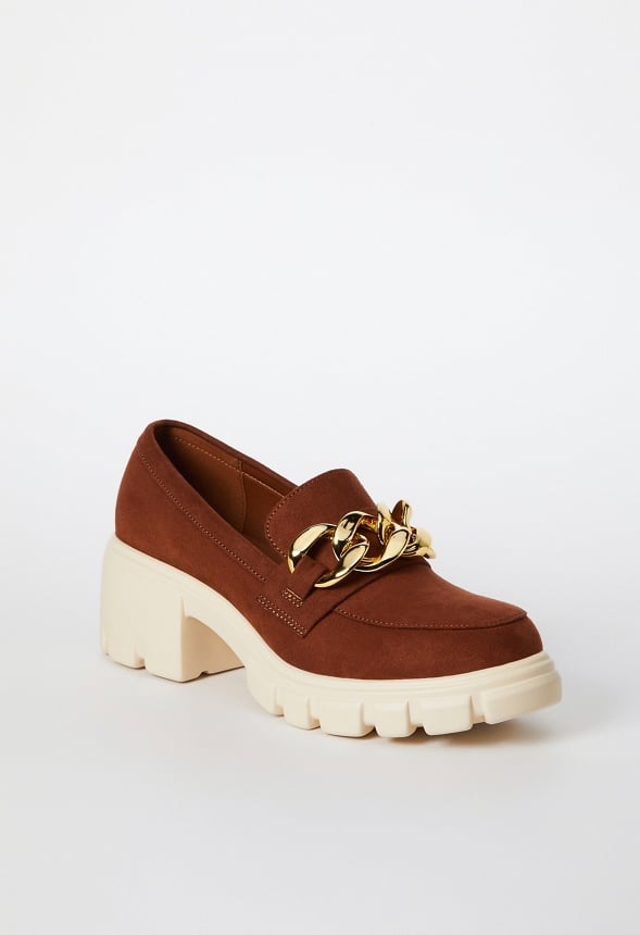 Elia Lug Sole Loafer Leather Brown Multi