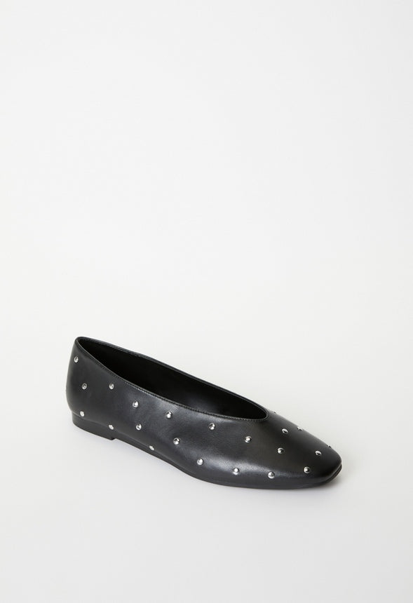 Beth Ballet Flat Black/ Silver