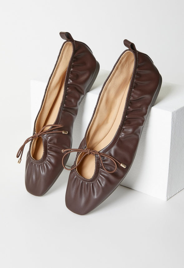 Mari Ballet Flat Cacao Brown