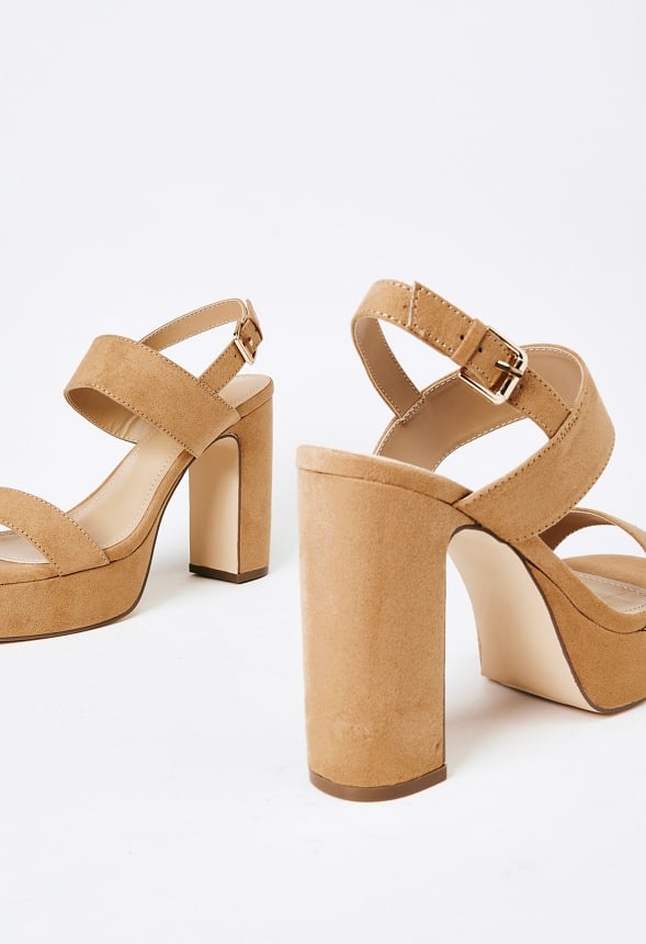 Amara Platform Heeled Sandal Light Camel