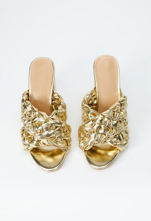 Blair Block Heeled Sandal Gold