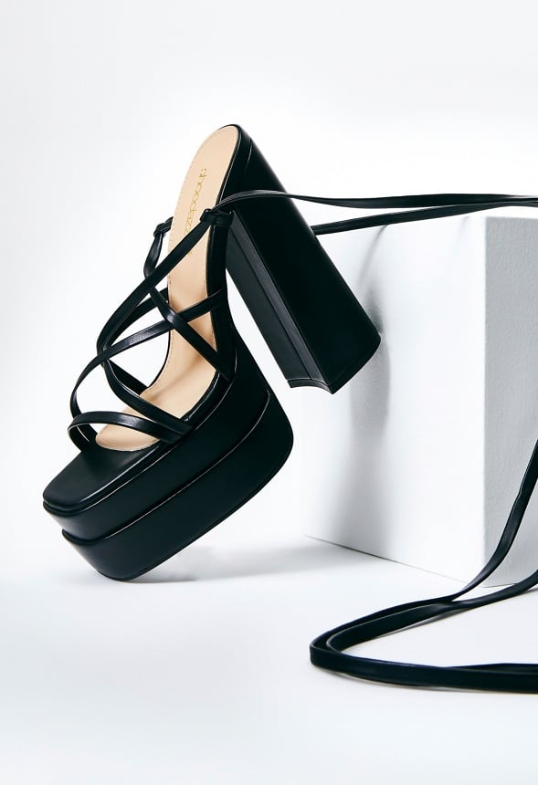 Sienna Block Heeled Platform Sandal Black