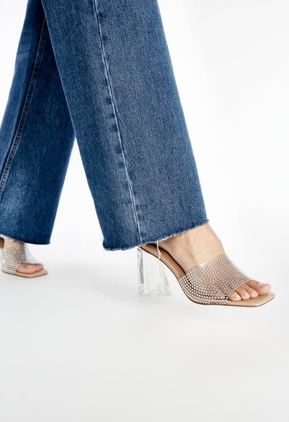 Vela Block Heeled Sandal Clear