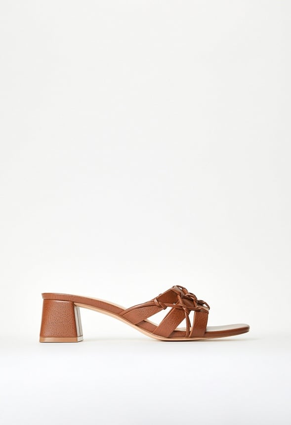 Meadow Heeled Sandal Leather Brown