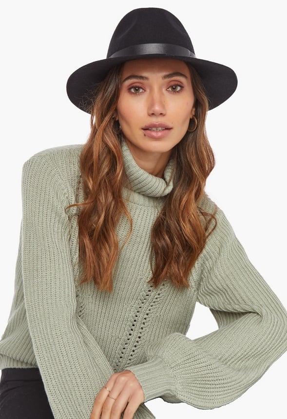 Wool Fedora With Ring Black