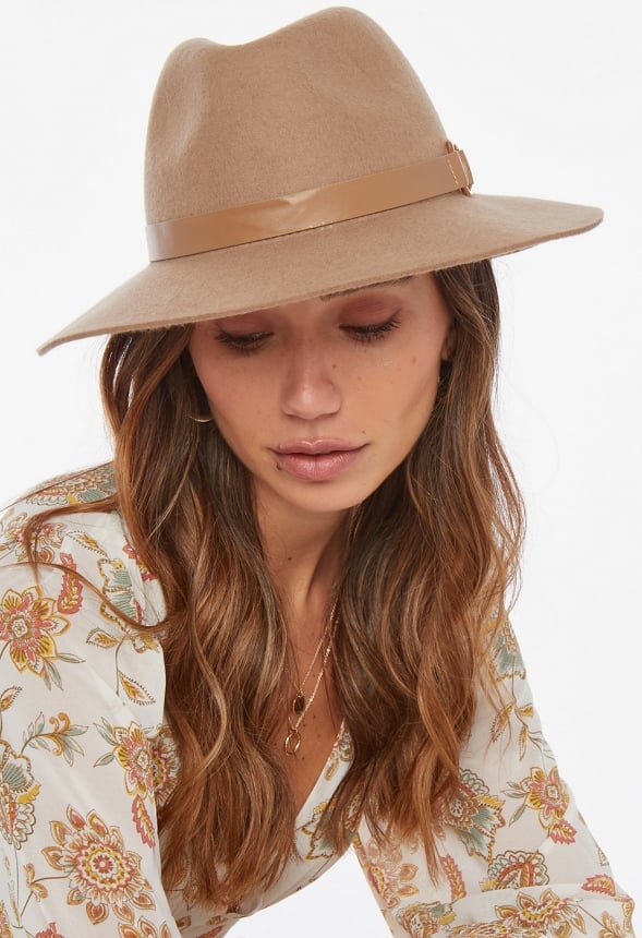 Wool Fedora With Ring Taupe