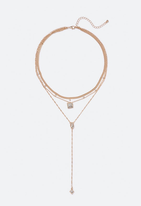 Elise Delicate Crystal Necklace Crystal/ Gold