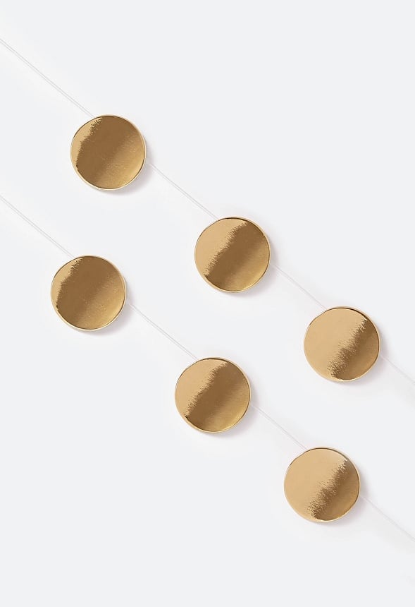 Yen 2 Row Smooth Metal Floating Discs Necklace Gold
